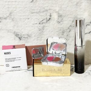 Rabanne Travel Duo: Famous Mascara Travel Size & Mini Blushy Palette Matte/Pearl